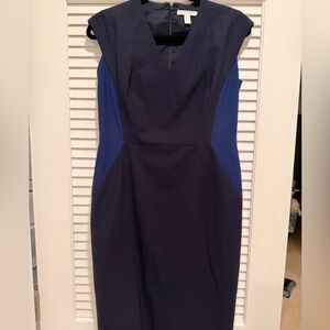 Hugo Boss Navy and Blue Midi Dress